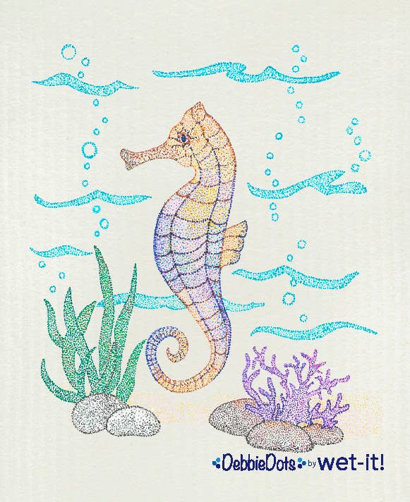 Debbie Dots Seahorse Swedish Cloth