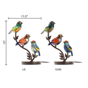 15"H Tiffany-Style Stained Glass Bird Novelty Table Lamp