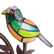 15"H Tiffany-Style Stained Glass Bird Novelty Table Lamp