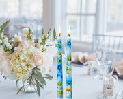 Blue Daisy Taper Candle