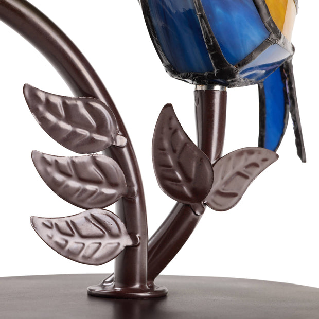 15"H Tiffany-Style Stained Glass Bird Novelty Table Lamp