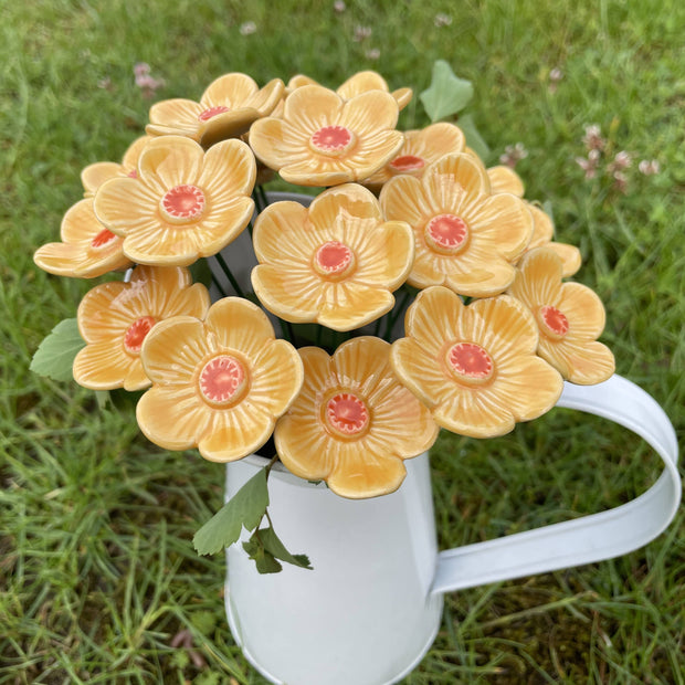 Ceramic Yellow Plum Blossom Stake