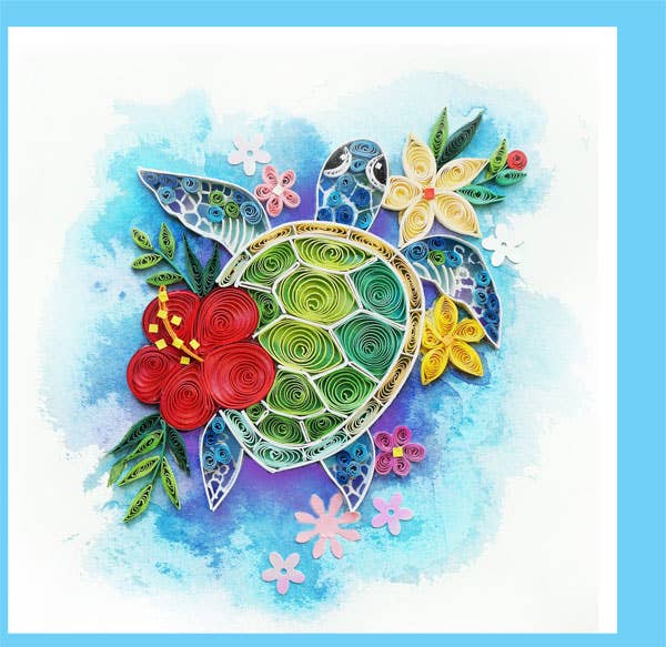 Tropical Sea Turtle Quilling Card