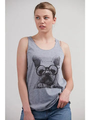 Pug with Glasses Tank Top