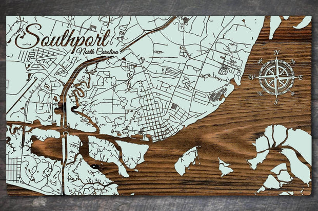 Southport Map in Seaglass