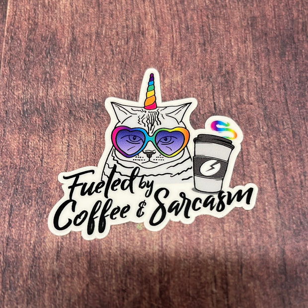 Fueled By Coffee & Sarcasm Decal
