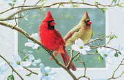 Cardinals in Dogwood Birthday Greeting Card