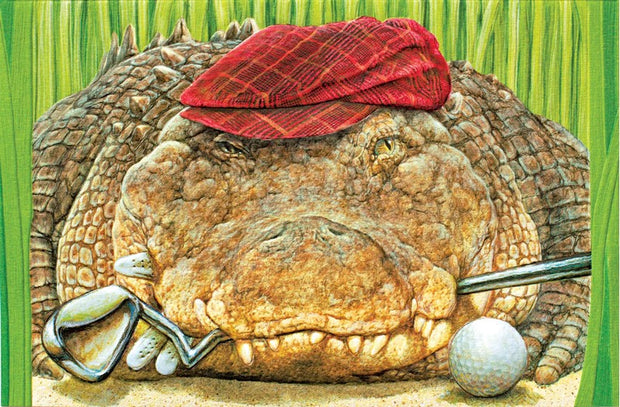 Golfing Gator Birthday Greeting Card