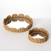 Woven Mirrored Tray, 2 sizes