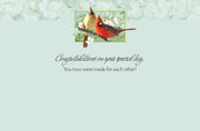 Cardinals in Orchard Wedding Greeting Card