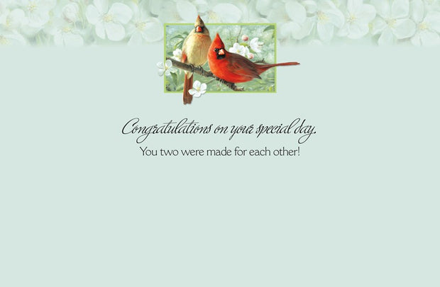 Cardinals in Orchard Wedding Greeting Card