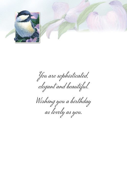 Chickadee On Dogwood Birthday Greeting Card