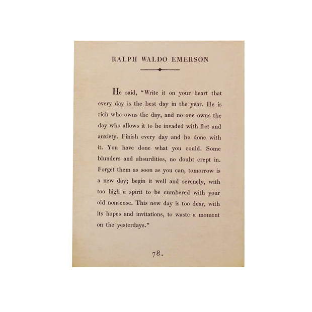 Ralph Waldo Emerson Art Poster 12" x 16" - Cream