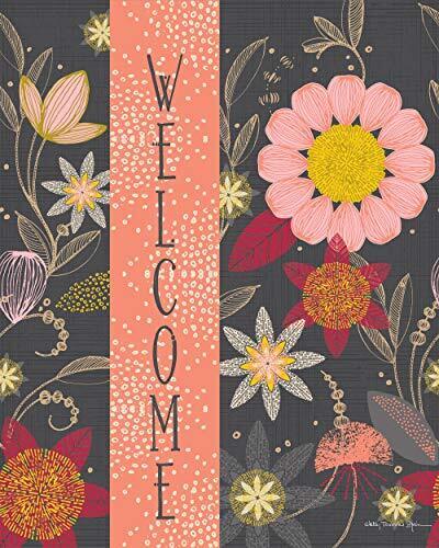 20" Floral Welcome Art Pole