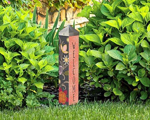 20" Floral Welcome Art Pole