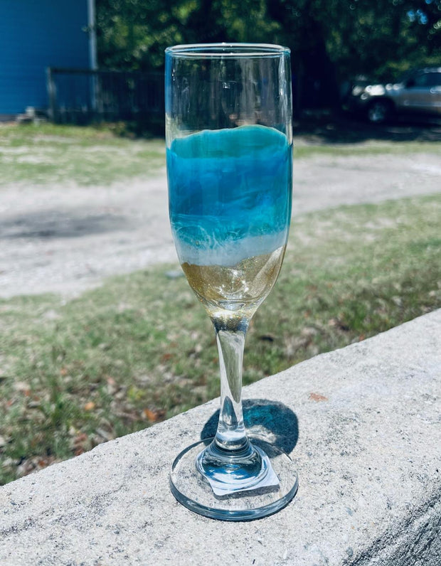 Ocean Stemmed Champagne Glass