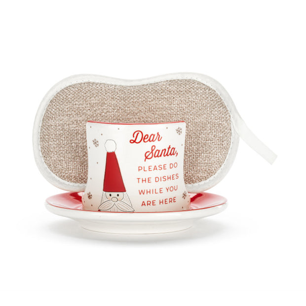 Dear Santa Soap Dish with Sponge