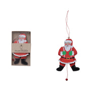 Recycled Paper Santa Pull Ornament, Multi Color