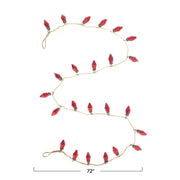 72'' Red Mercury Glass Ornament Garland