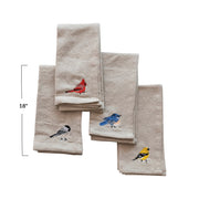 Embroidered Birds Napkin Set