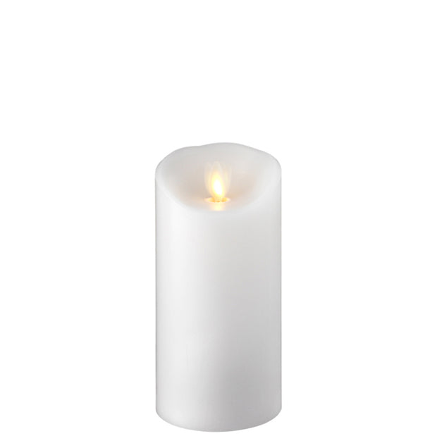 Moving Flame 3" x 6" White Candle