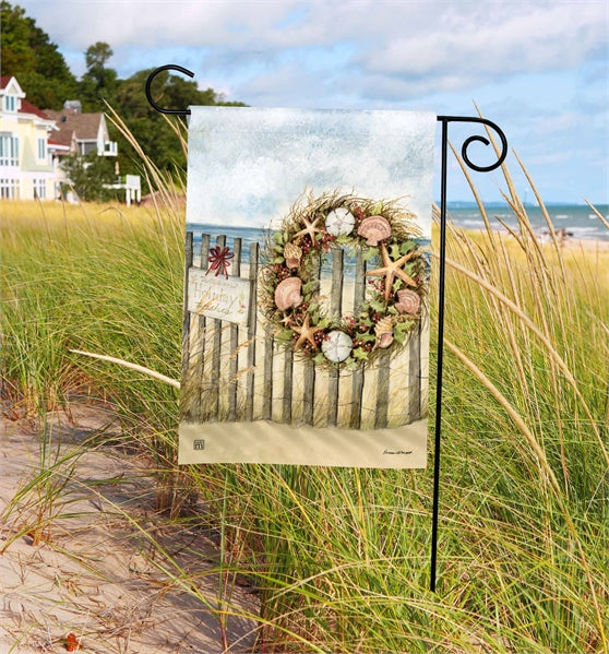 Beach Wreath Garden Flag