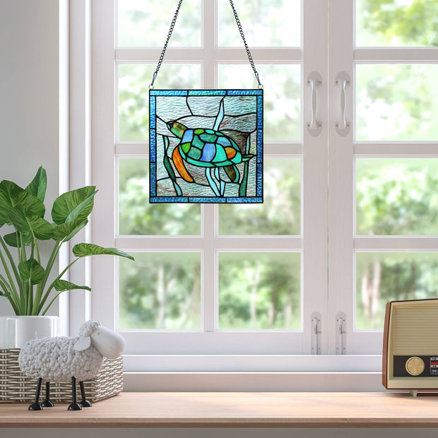 Tommy the Green Sea Turtle Stained Glass
