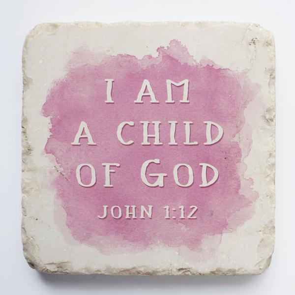 John 1:12 Scripture Stone (Pink Background)