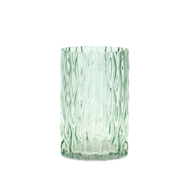 Green Cut Glass Vase