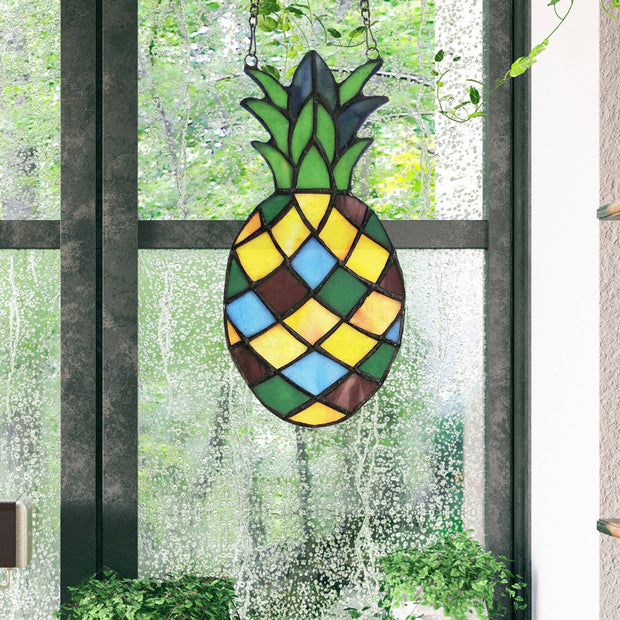 8.5"H Sebastian Yellow Pineapple Window Panel