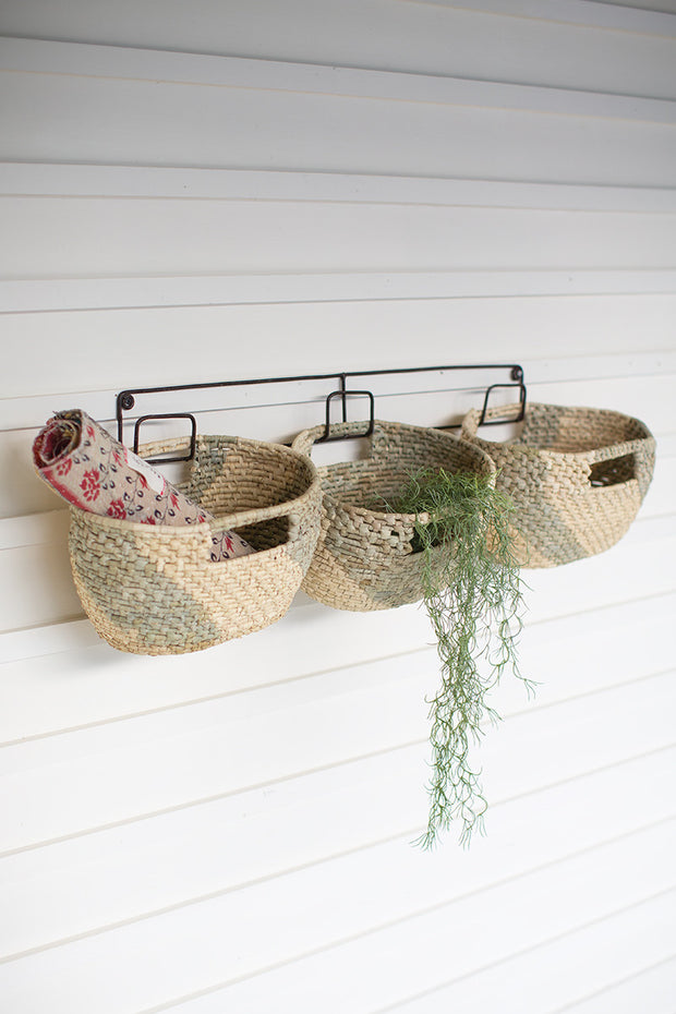Seagrass Baskets Wall Rack