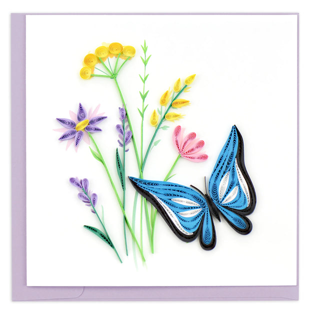 Butterflies & Wildflowers Quilling Card
