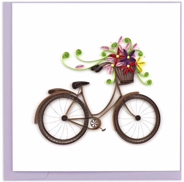 Bicycle & Flowers Quilling Card