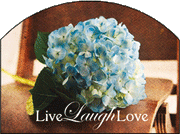 Live, Love, Laugh Blue Hydrangea Garden Sign, Heritage Gallery