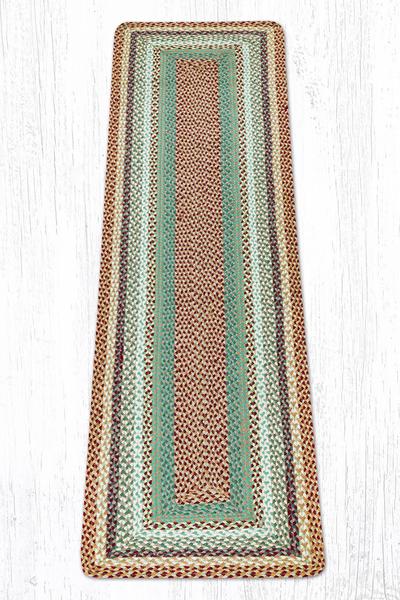 Capitol Earth Rugs Buttermilk/Cranberry Traditional Braided Jute Rug, 2' x 8' Oblong