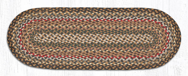 Capitol Earth Rugs Braided Jute Table Runner, 13" x 36", Color: Fir/Ivory 