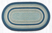 Capitol Earth Rugs Breezy Blue/Ivory/Taupe Traditional Braided Rug, Oval 27" x 45"