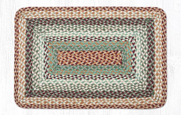 Capitol Earth Rugs Buttermilk/Cranberry Traditional Braided Rug, Oblong 20" x 30"