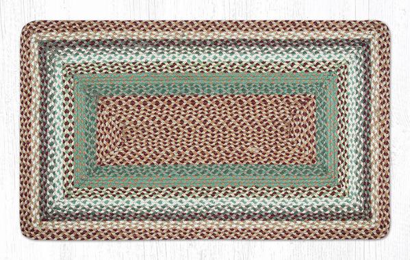 Capitol Earth Rugs Buttermilk/Cranberry Traditional Braided Rug, Oblong 27" x 45"