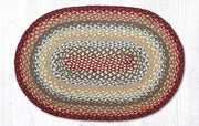 Capitol Earth Rugs Thistle Green/Country Red Traditional Braided Rug - Oval 20" x 30"