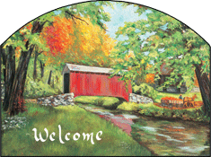 Covered Bridge Fall Welcome Garden Sign, Heritage Gallery