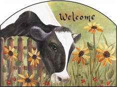 Cow Welcome Garden Sign, Heritage Gallery
