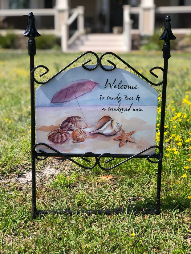 Sandy Toes & Sunkissed Nose Garden Sign