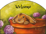 Floppy Ears Bunny Garden Slate Sign