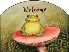 Frog on Mushroom Welcome Garden Sign, Heritage Gallery