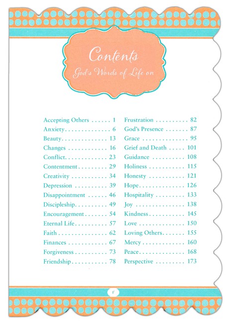 God's Words of Life for Women, Contents Page 1