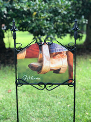 Heritage Gallery Cowboy Boots Welcome Garden Sign