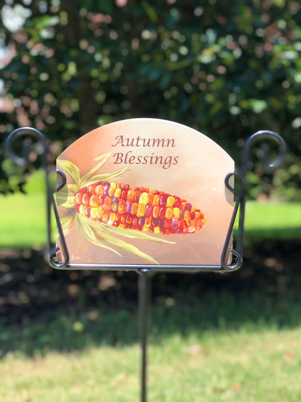 Heritage Gallery Indian Corn Autumn Blessings Garden Sign