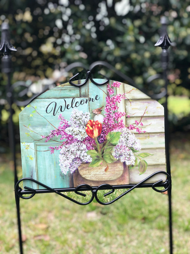 Heritage Gallery Lilac Pouch Garden Sign
