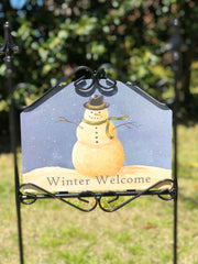 Heritage Gallery Weldon the Snowman Garden Sign